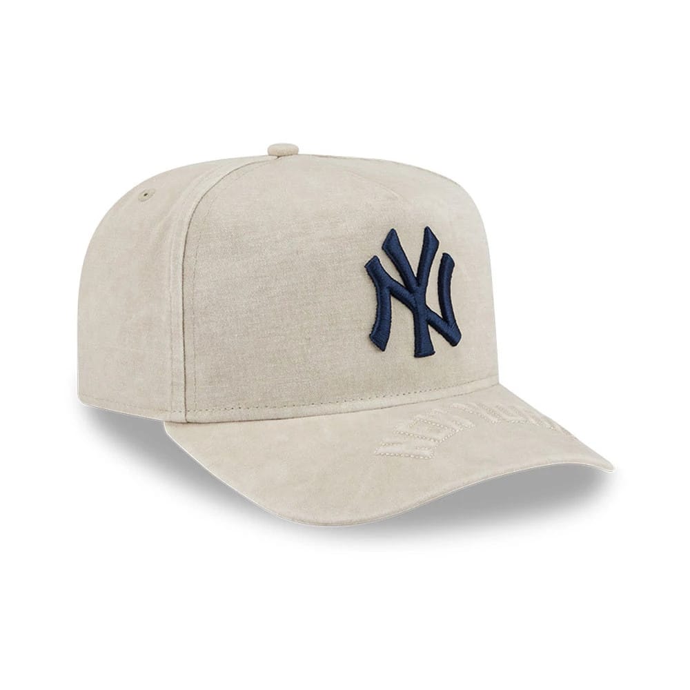 Pictured is this MLB New York Yankees 9FIFTY A-Frame Snapback cap in light beige. 4