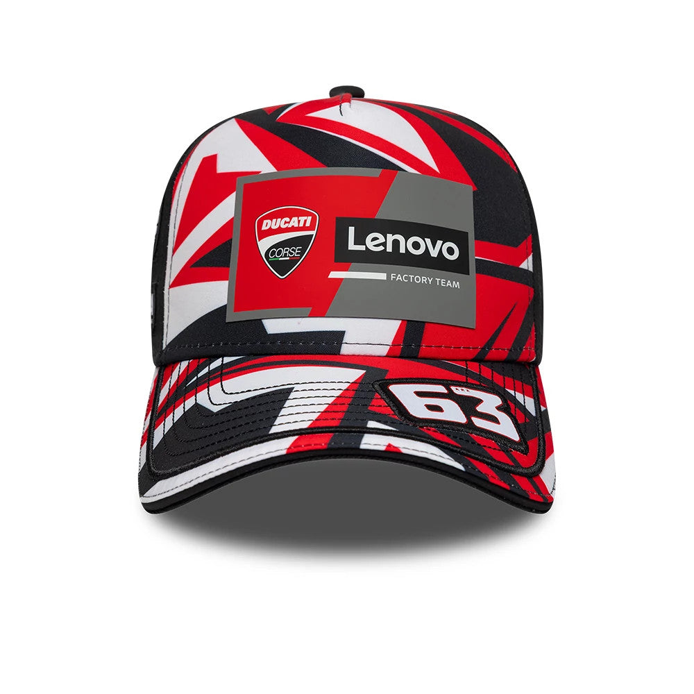 Pictured is this Ducati Motor Replica Francesco Bagnaia Misano Race Special Black 9FORTY E-Frame Adjustable cap. 3