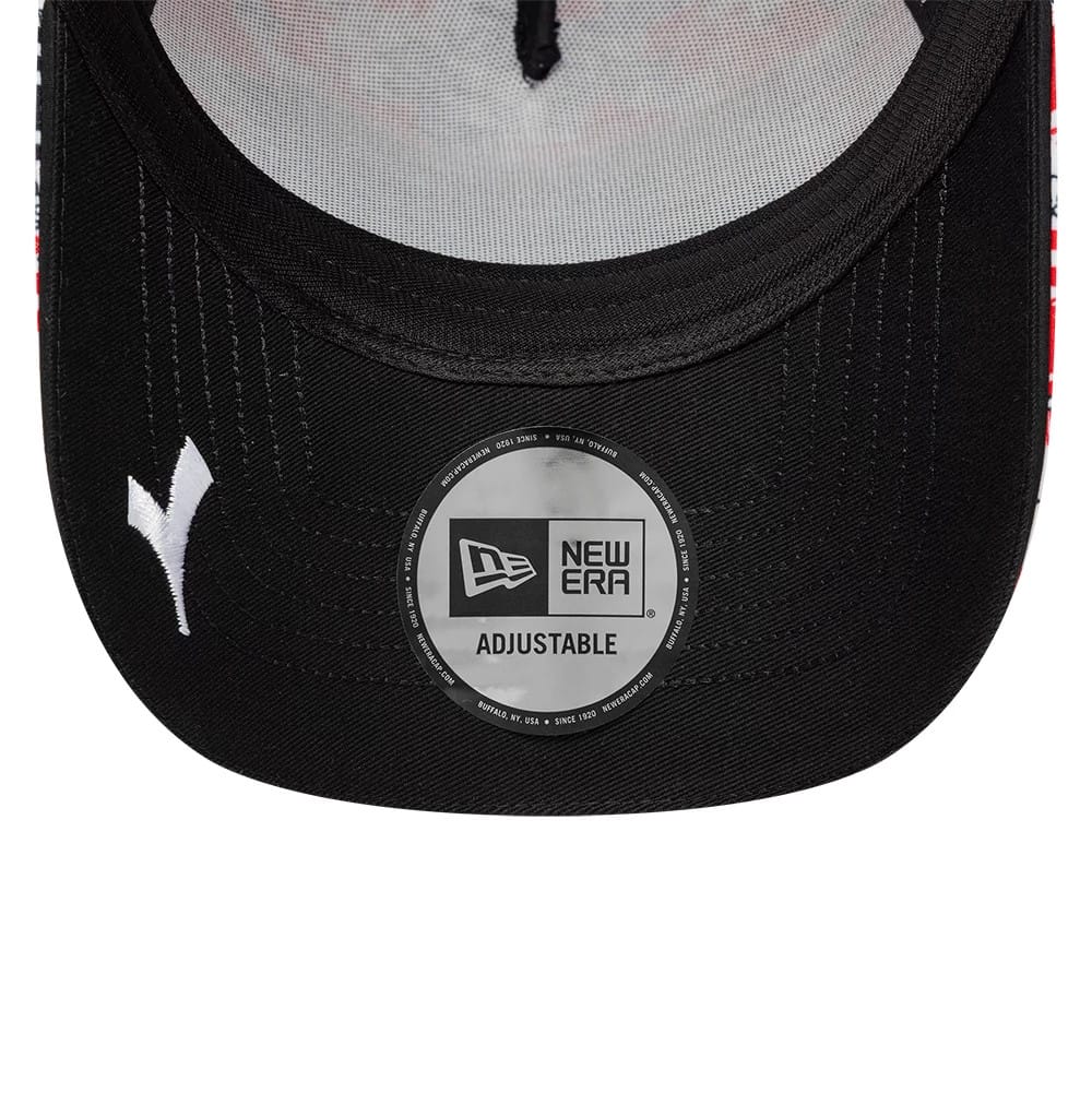 Pictured is this Ducati Motor Replica Francesco Bagnaia Japan Race Special All Over Print 9FORTY E-Frame Adjustable cap. 2
