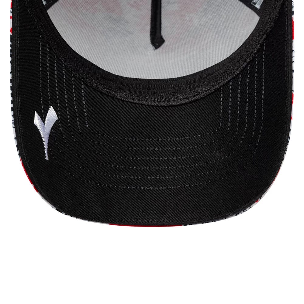 Pictured is this Ducati Motor Replica Japan Race Special All Over Print 9FORTY E-Frame Adjustable cap. 2