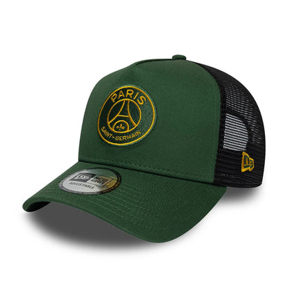Pictured is this PSG Paris Saint-Germain 9FORTY E-Frame cap in dark green. 1