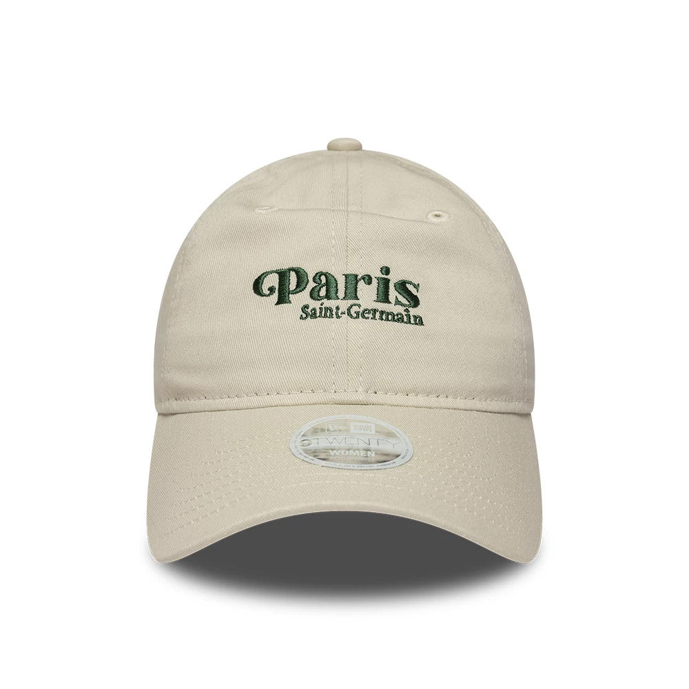 Pictured is this Womens Script Paris Saint-Germain 9TWENTY cap in light beige. 3