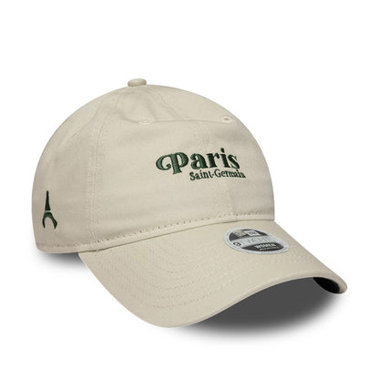 Pictured is this Womens Script Paris Saint-Germain 9TWENTY cap in light beige. 1