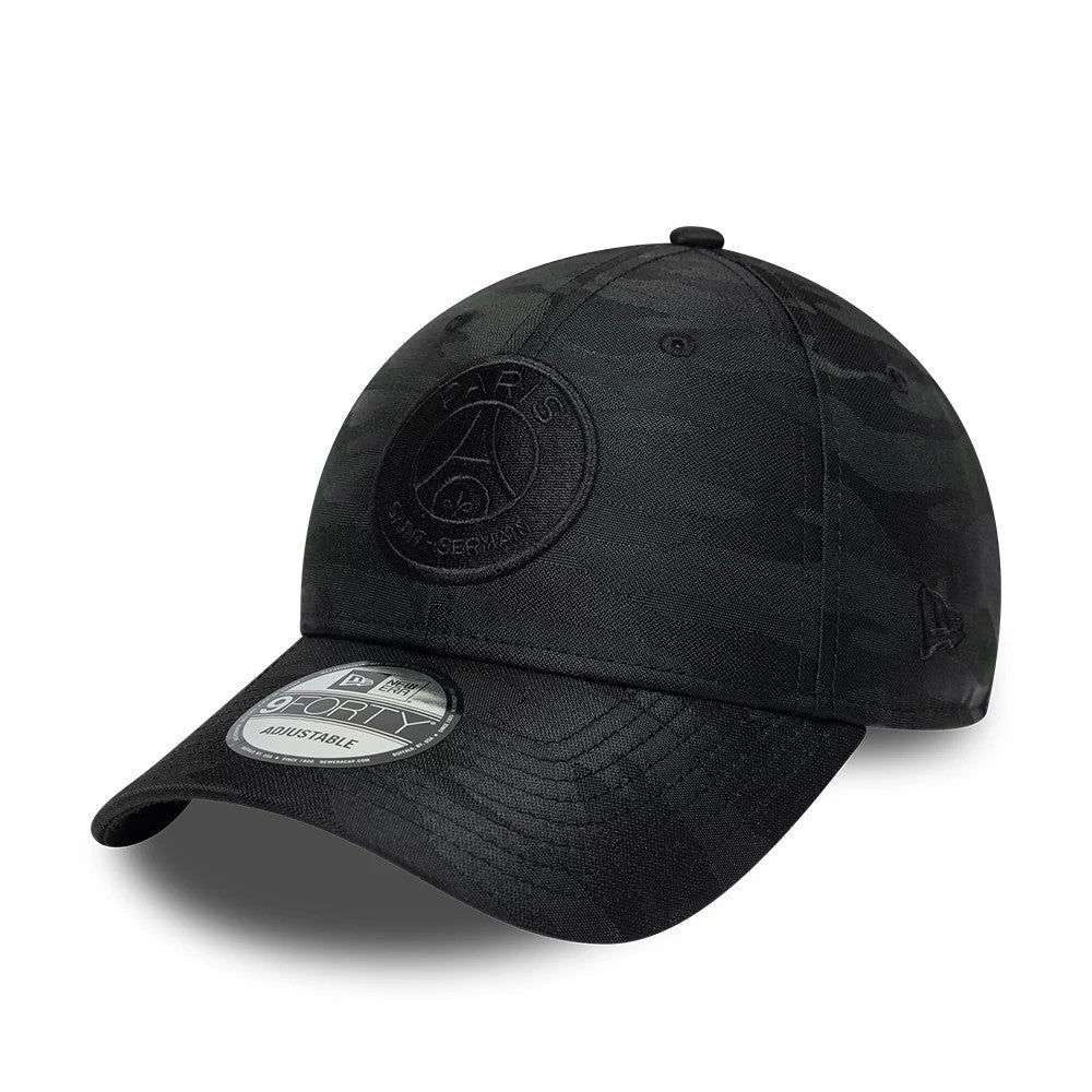 Pictured is this Camo Paris Saint-Germain 9FORTY cap in black. 1