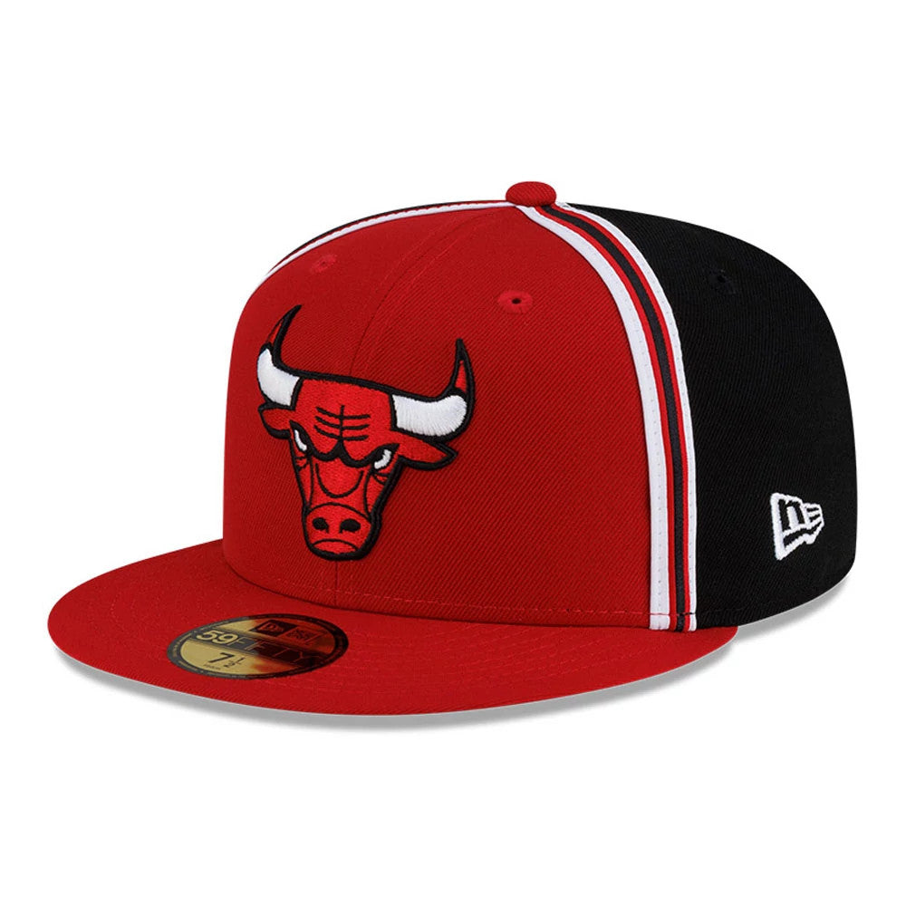 Pictured is this NBA Hardwood Classic Players Chicago Bulls 59FIFTY Fitted cap in red. 3