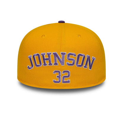 Pictured is this NBA Hardwood Classic Players LA Lakers 59FIFTY Fitted cap in purple. 2