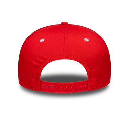 Pictured is this The Hundred 2026 Welsh Fire Tan Cymreig 9SEVENTY Stretch Snap Adjustable cap in red. 4