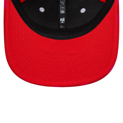 Pictured is this The Hundred 2026 Welsh Fire Tan Cymreig 9SEVENTY Stretch Snap Adjustable cap in red. 7