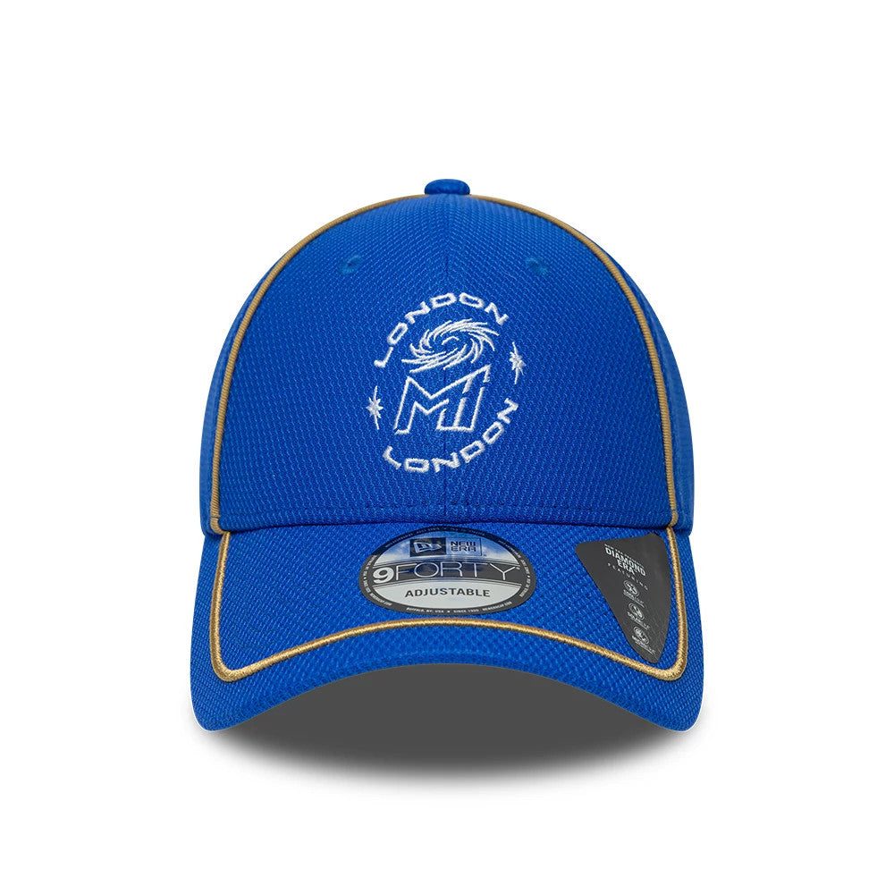 Pictured is this The Hundred 2026 MI London 9FORTY Adjustable cap in bright blue. 2