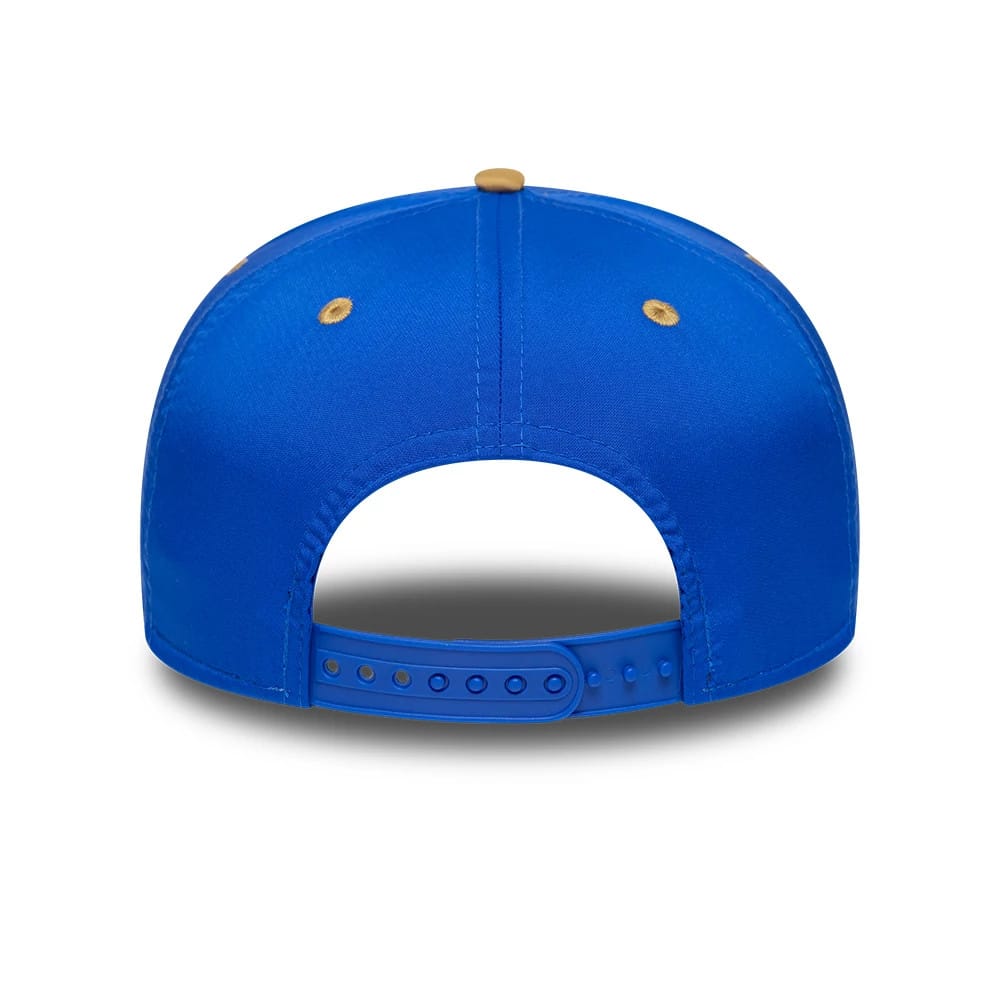 Pictured is this The Hundred 2026 MI London 9SEVENTY Stretch Snap Adjustable cap in bright blue. 6