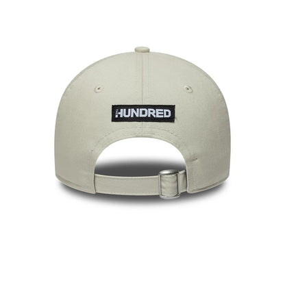Pictured is this The Hundred 2026 MI London 9TWENTY Adjustable cap in light beige & blue. 4