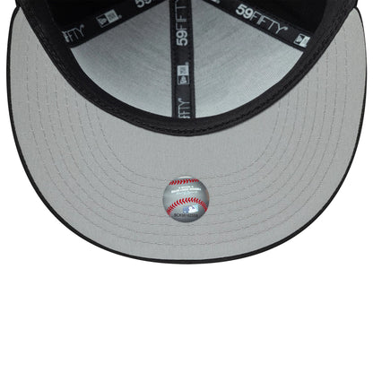 Pictured is this MLB Bats Chicago White Sox 59FIFTY Fitted cap in black. 2
