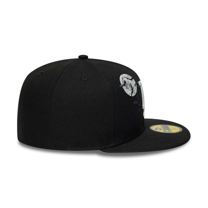 Pictured is this MLB Bats LA Dodgers 59FIFTY Fitted cap in black. 5