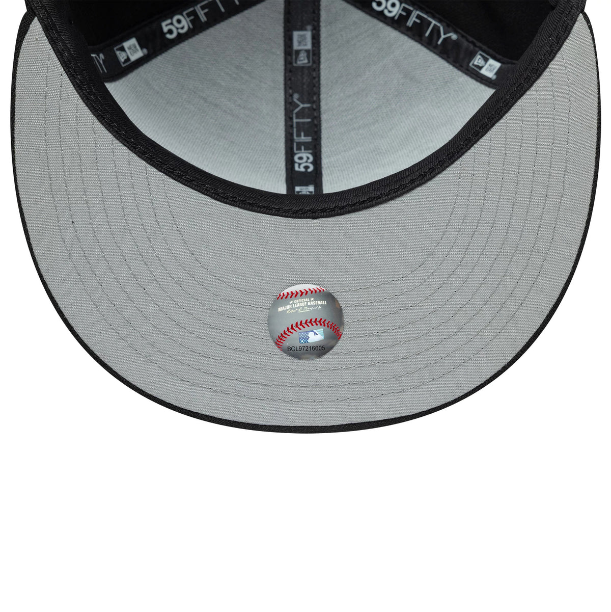 Pictured is this MLB Bats Atlanta Braves 59FIFTY Fitted cap in black. 2
