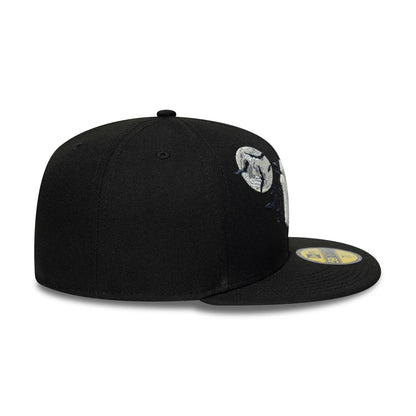 Pictured is this MLB Bats New York Yankees 59FIFTY Fitted cap in black. 7