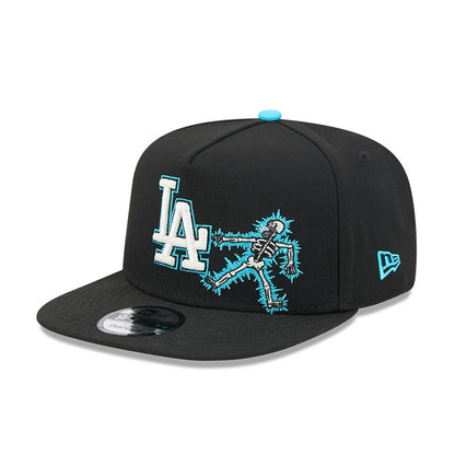 Pictured is this MLB Electrocute LA Dodgers 9FIFTY A-Frame Snapback cap in black. 1