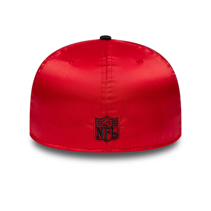 Pictured is this NFL Satin San Francisco 49ers 59FIFTY Fitted cap in red & black. 5