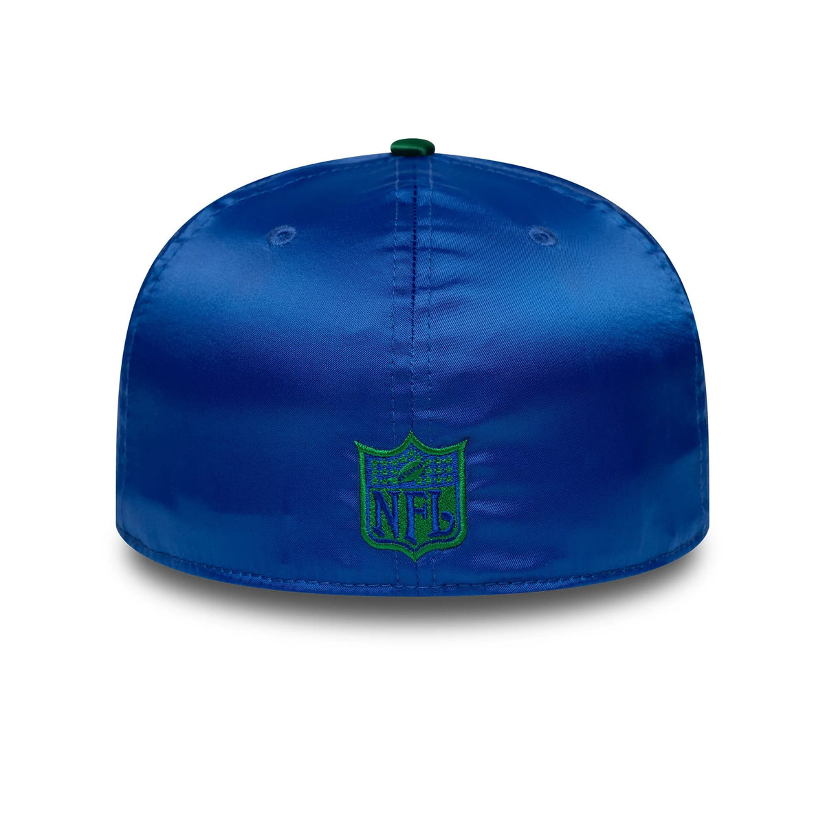 Pictured is this NFL Satin Seattle Seahawks 59FIFTY Fitted cap in blue & green. 5
