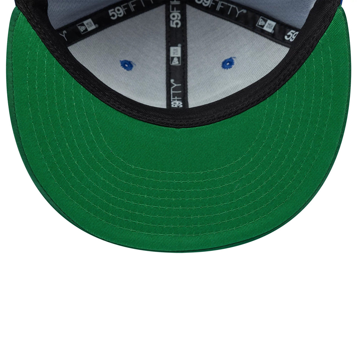 Pictured is this NFL Satin Seattle Seahawks 59FIFTY Fitted cap in blue & green. 2