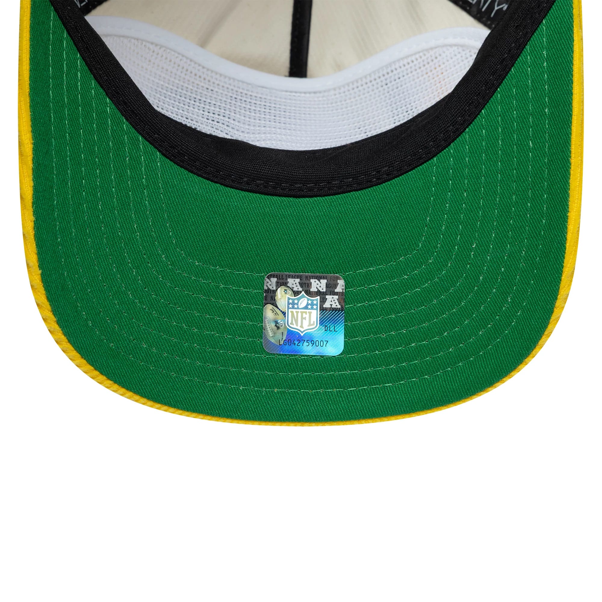 Pictured is this NFL Retro Dynasty Green Bay Packers 19TWENTY cap in cream & yellow. 2