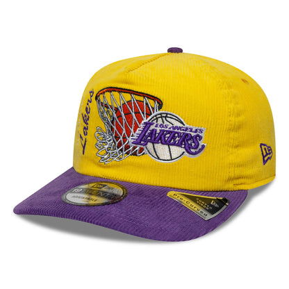 Pictured is this NBA Retro Dynasty LA Lakers Cord 19TWENTY cap in yellow & purple. 4