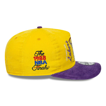 Pictured is this NBA Retro Dynasty LA Lakers Cord 19TWENTY cap in yellow & purple. 7