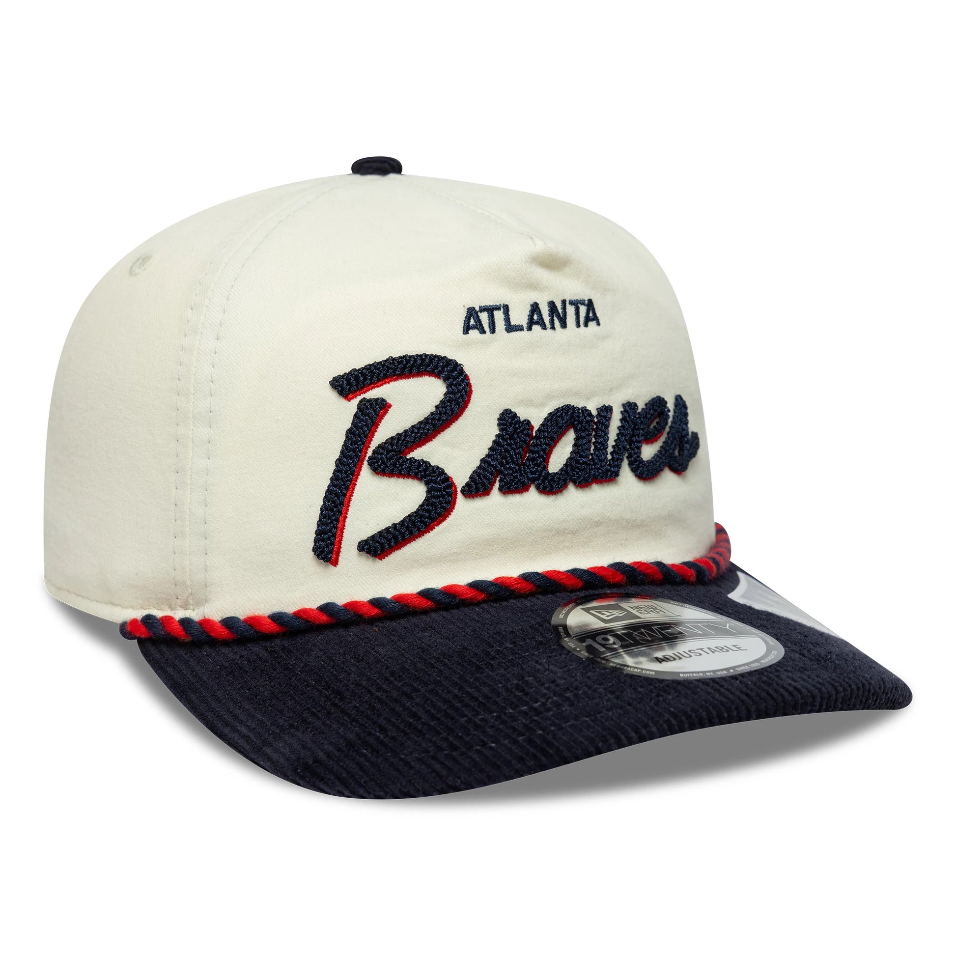 Pictured is this MLB Retro Dynasty Atlanta Braves 19TWENTY cap in cream & navy. 4