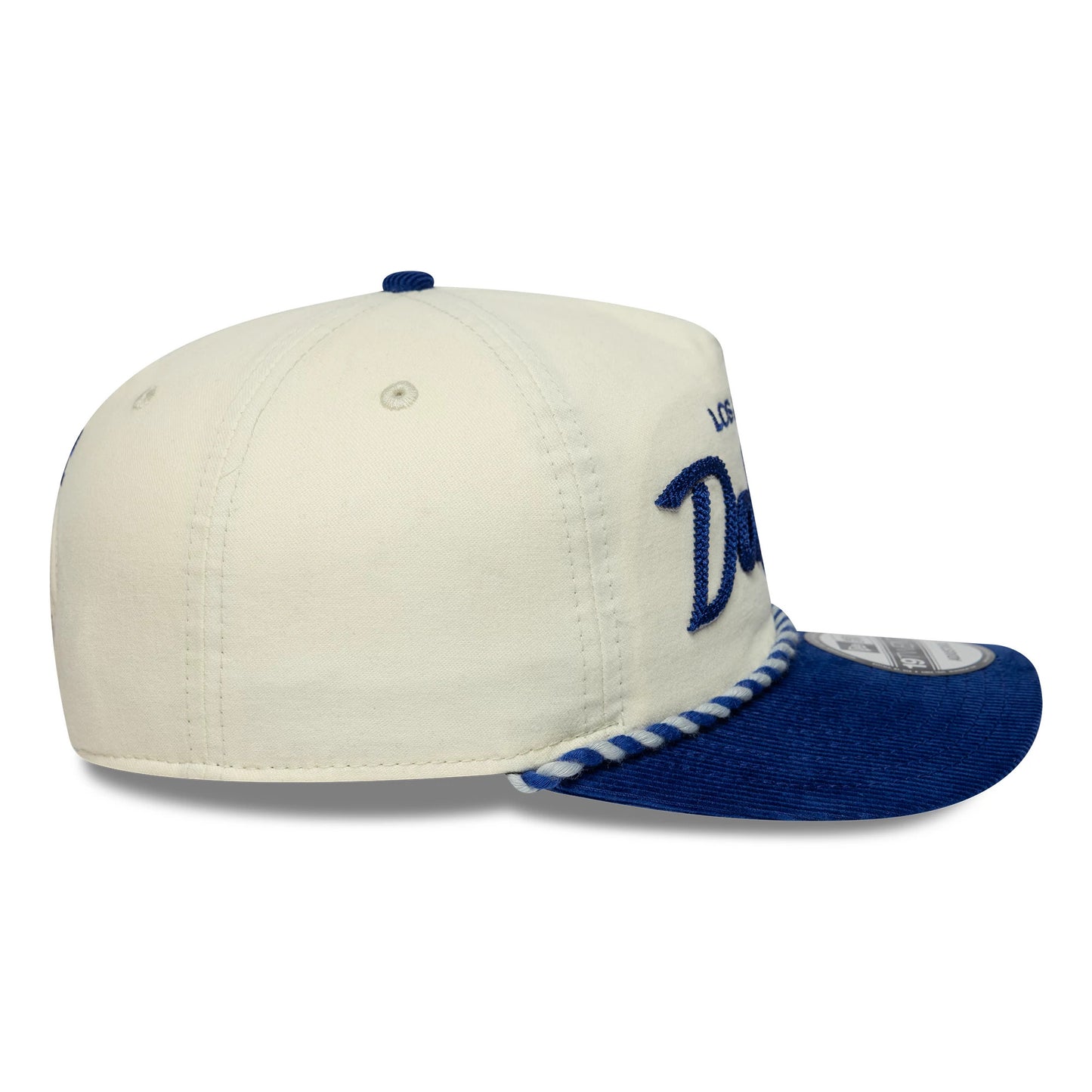 Pictured is this MLB Retro Dynasty LA Dodgers Cord 19TWENTY cap in cream & blue. 7