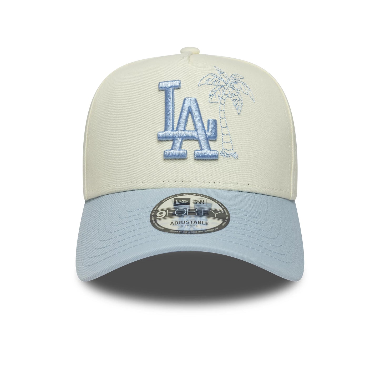 Pictured is this MLB Icon E-Frame LA Dodgers 9FORTY A-Frame cap in white. 2