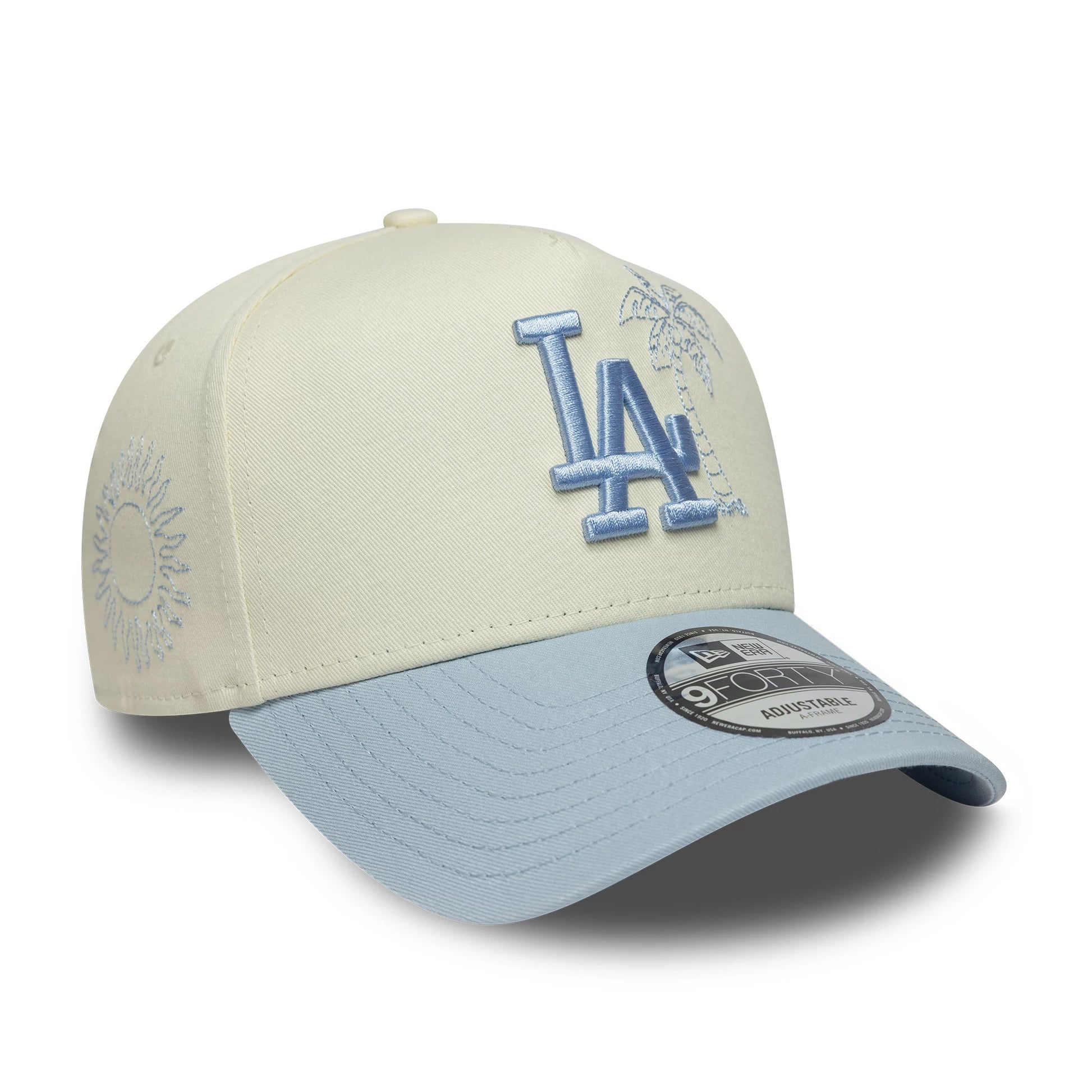 Pictured is this MLB Icon E-Frame LA Dodgers 9FORTY A-Frame cap in white. 3