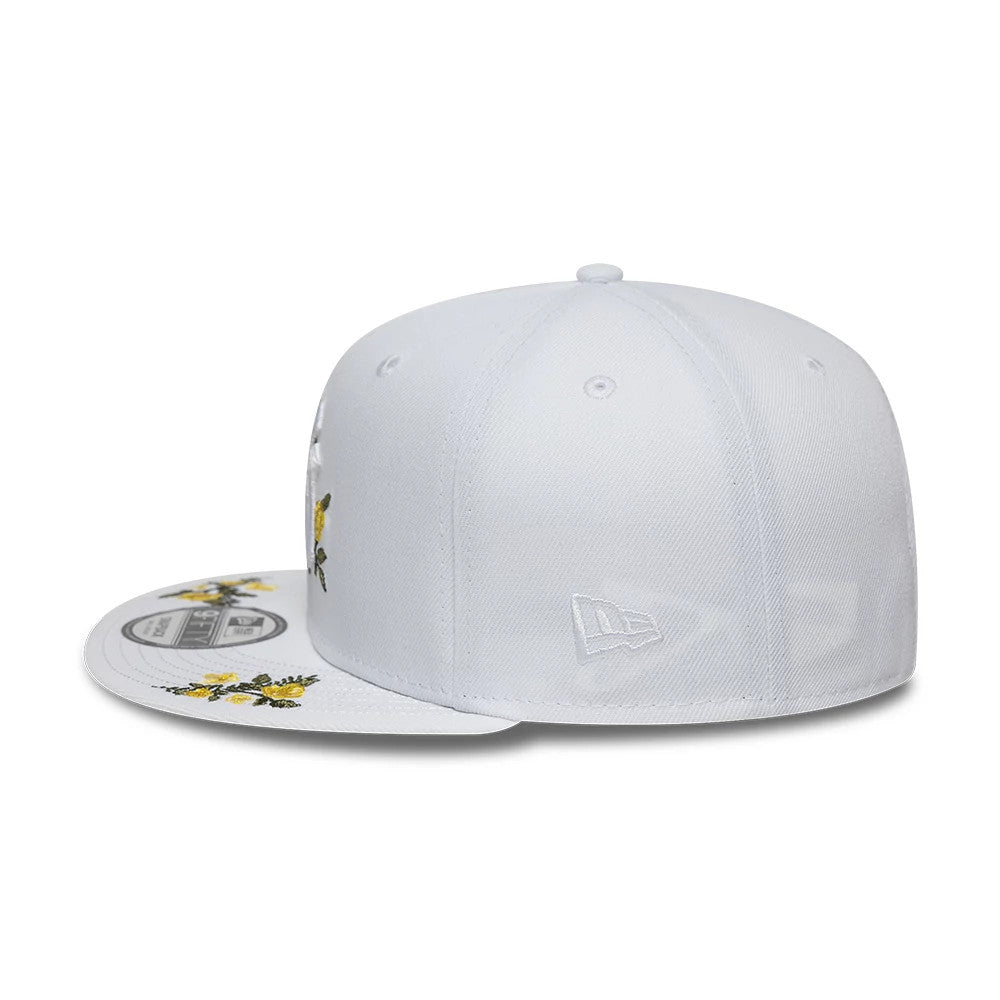 Pictured is this MLB Floral New York Yankees 9FIFTY Snapback cap in white. 5