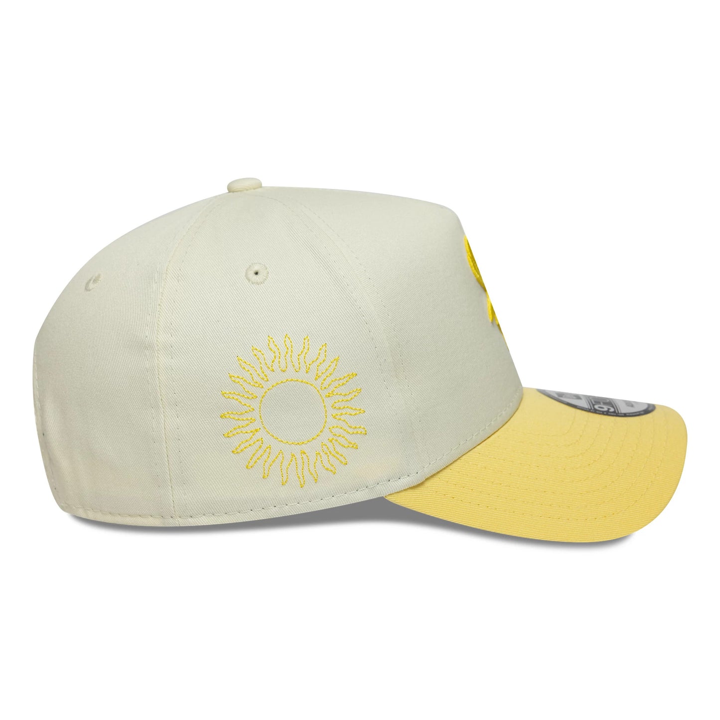 Pictured is this MLB Palm Chicago White Sox 9FORTY A-Frame cap in white & yellow. 7