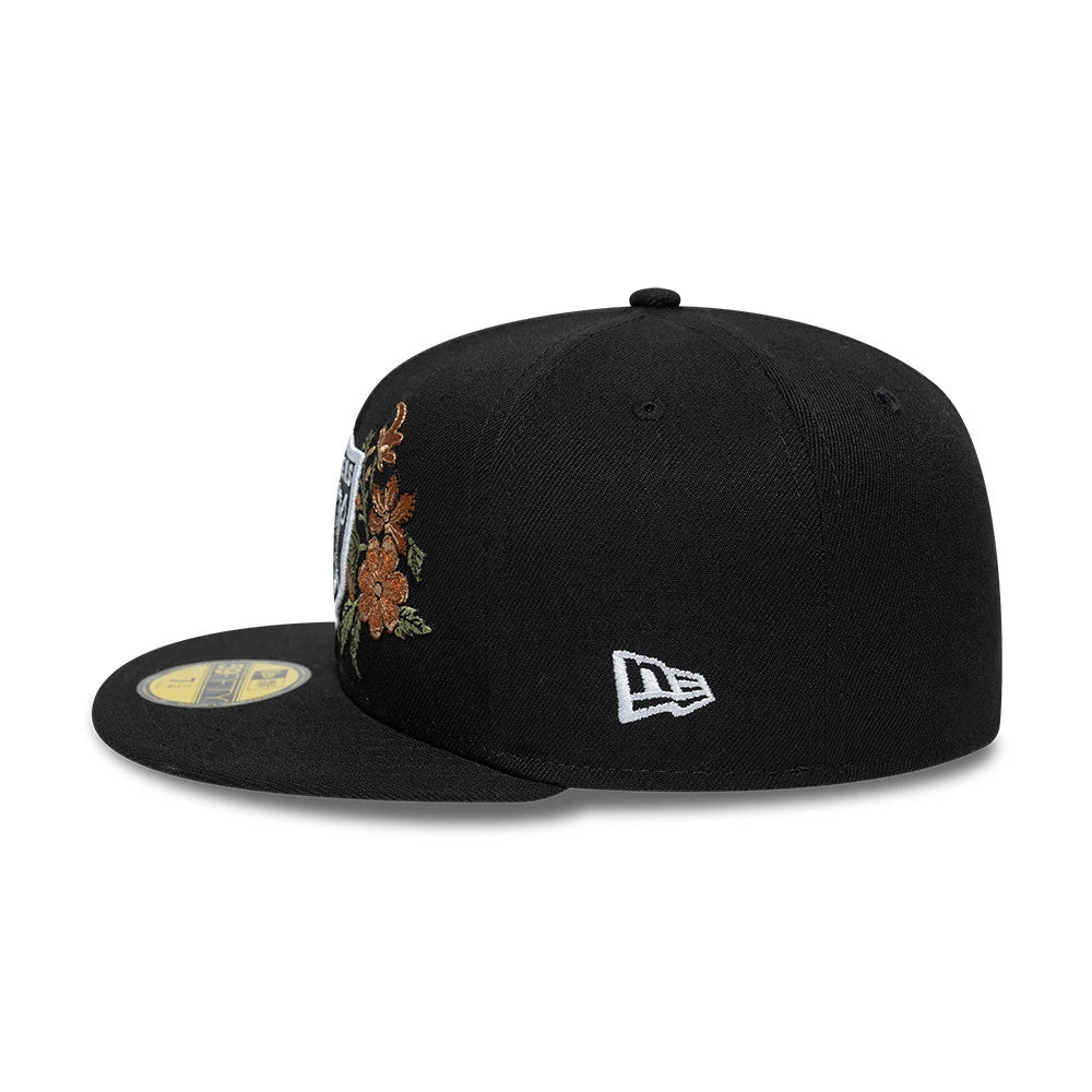 Pictured is this NFL Floral Las Vegas Raiders 59FIFTY Fitted cap in black. 5