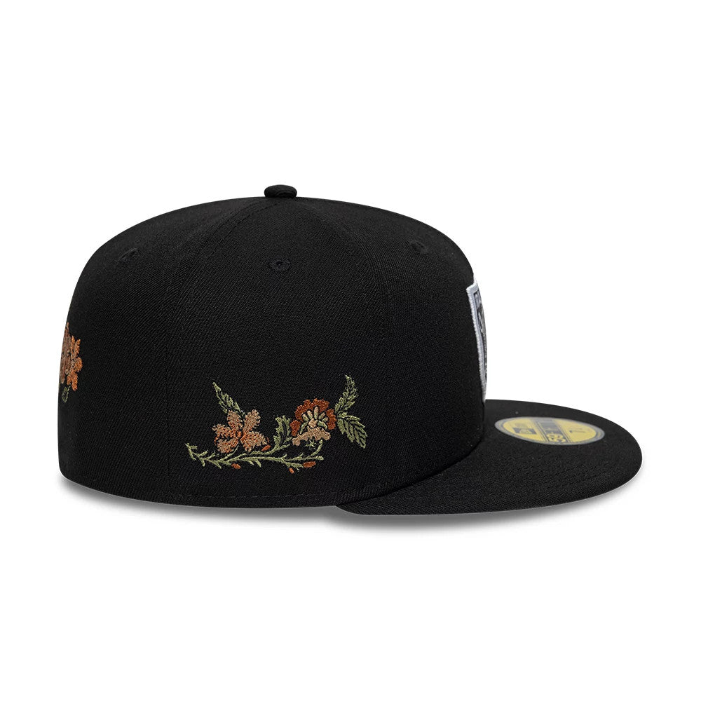 Pictured is this NFL Floral Las Vegas Raiders 59FIFTY Fitted cap in black. 6