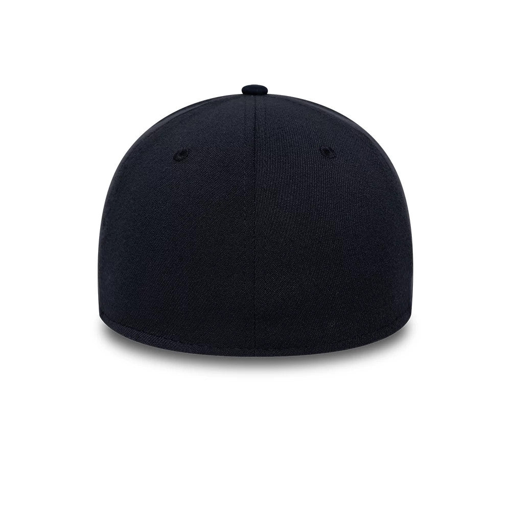 Pictured is this New Era Suede Visor 39THIRTY Stretch Fit cap in navy. 4