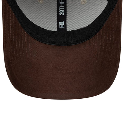 Pictured is this New Era Suede Visor 39THIRTY Stretch Fit cap in light beige. 7