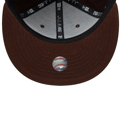 Pictured is this MLB Floral New York Yankees 59FIFTY Fitted cap in dark brown. 7