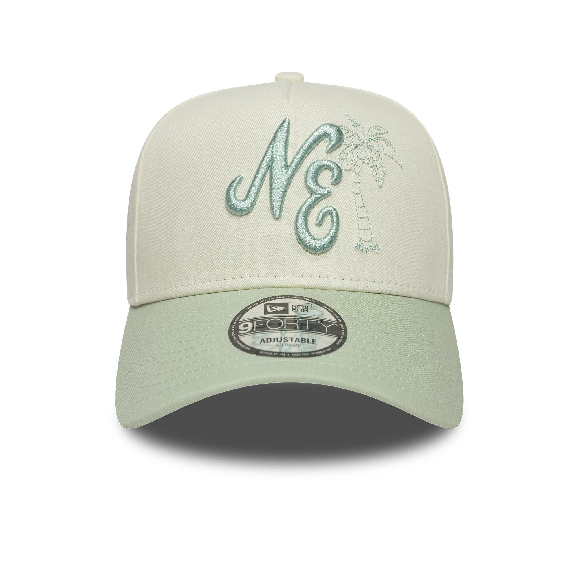 Pictured is this New Era Icon E-Frame Brand New Era 9FORTY A-Frame cap in white. 2
