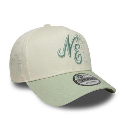 Pictured is this New Era Icon E-Frame Brand New Era 9FORTY A-Frame cap in white. 3