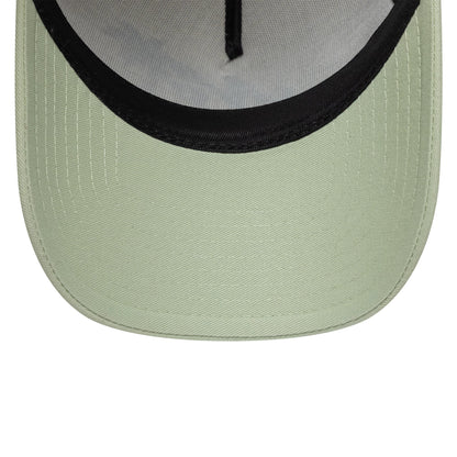 Pictured is this New Era Palm 9FORTY A-Frame cap in white & green. 5