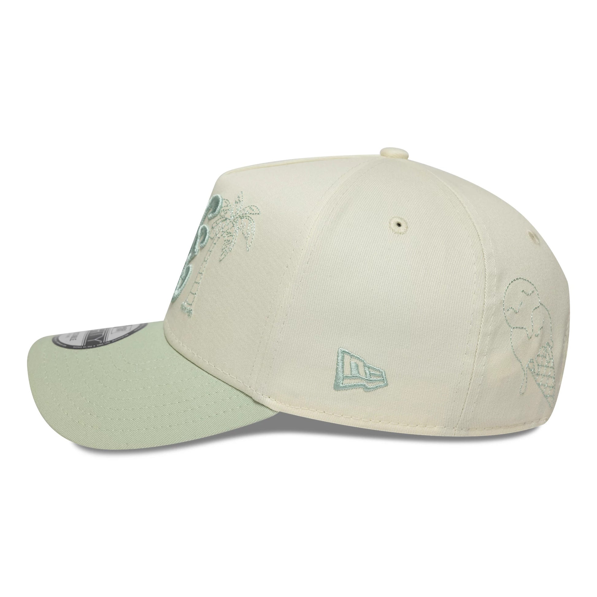 Pictured is this New Era Icon E-Frame Brand New Era 9FORTY A-Frame cap in white. 6