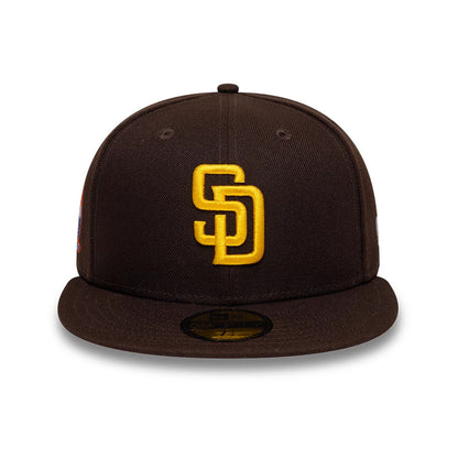 Pictured is this MLB Cooperstown San Diego Padres 59FIFTY Fitted cap in dark brown. 3