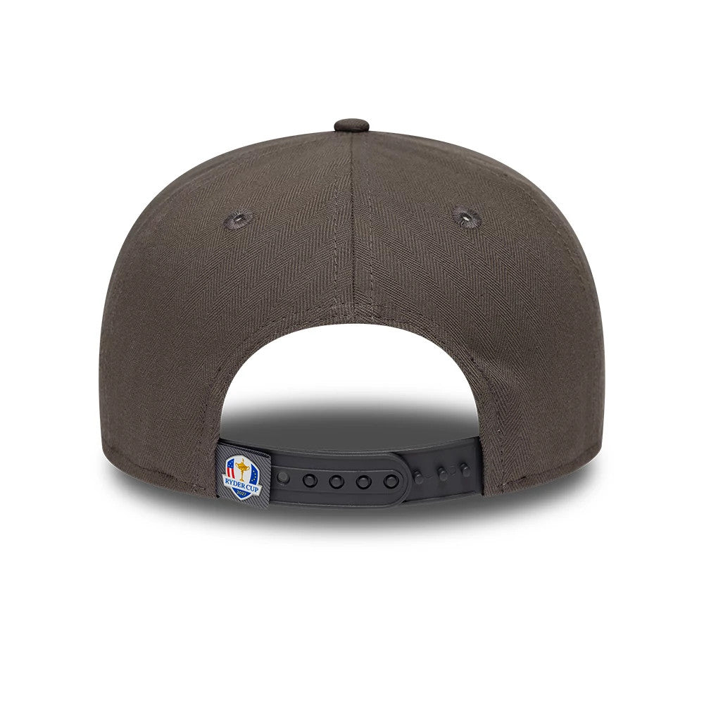 Pictured is this Ryder Cup 2027 Herringbone Retro Crown 9FIFTY cap in grey. 4
