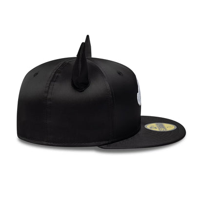 Pictured is this New Era Satin Horn 59FIFTY Fitted cap in black. 5