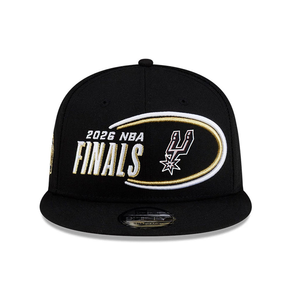 Pictured is this NBA Finals 2026 San Antonio Spurs 9FIFTY Snapback cap in black. 3