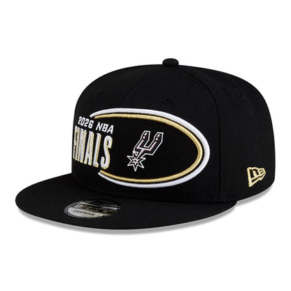 Pictured is this NBA Finals 2026 San Antonio Spurs 9FIFTY Snapback cap in black. 4