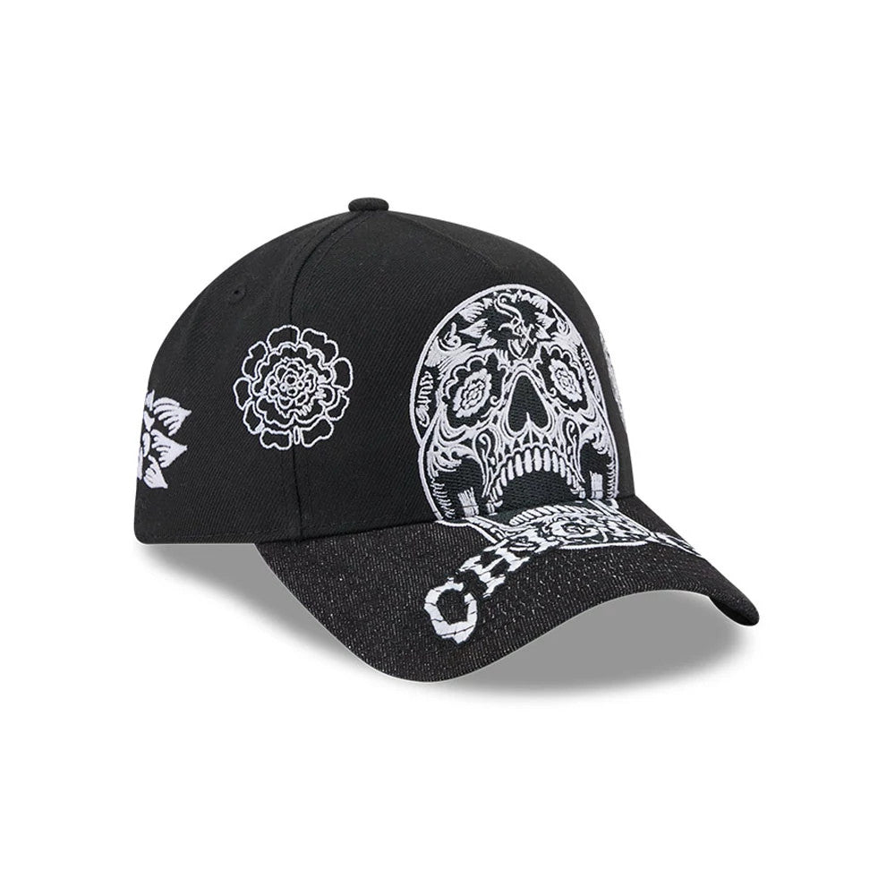 Pictured is this MLB Day Of The Dead Chicago White Sox 9FORTY A-Frame cap in black. 3