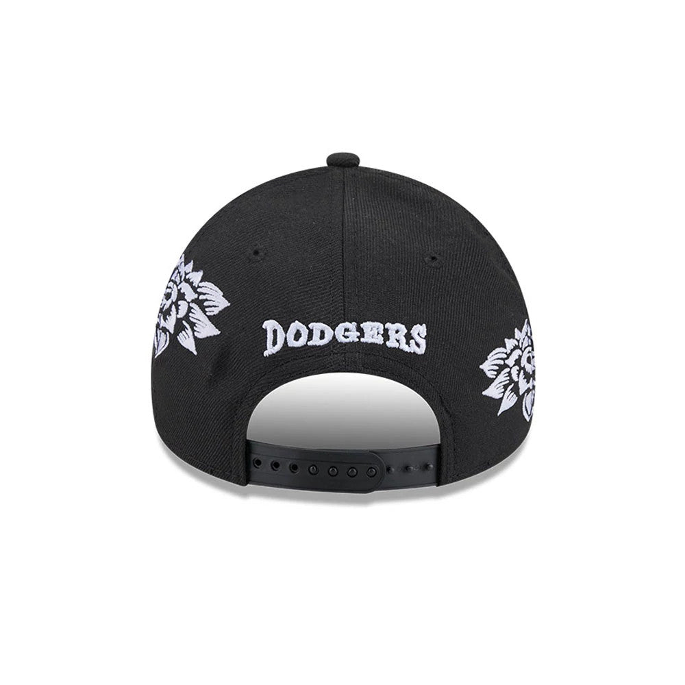 Pictured is this MLB Day Of The Dead LA Dodgers 9FORTY A-Frame cap in black. 6