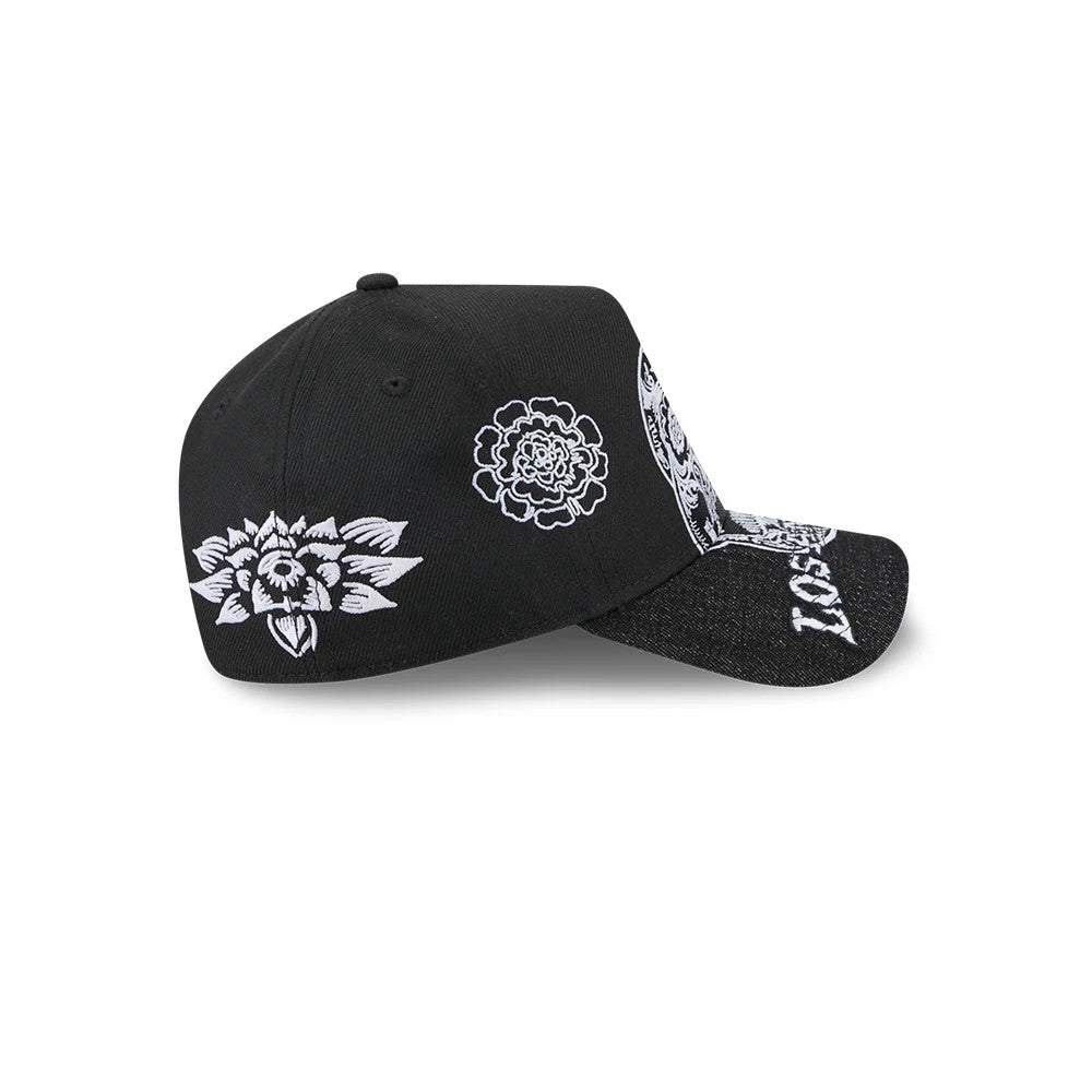 Pictured is this MLB Day Of The Dead LA Dodgers 9FORTY A-Frame cap in black. 5