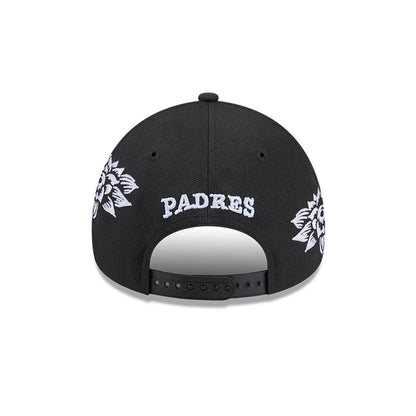 Pictured is this MLB Day Of The Dead San Diego Padres 9FORTY A-Frame cap in black. 6